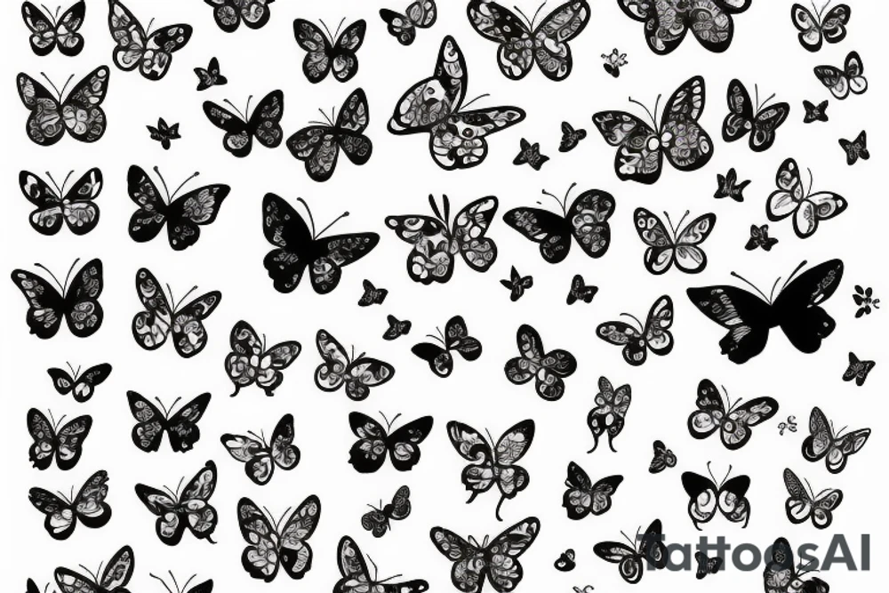 Butterflies with cherry blossoms tattoo idea