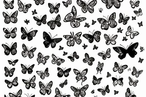 Butterflies with cherry blossoms tattoo idea