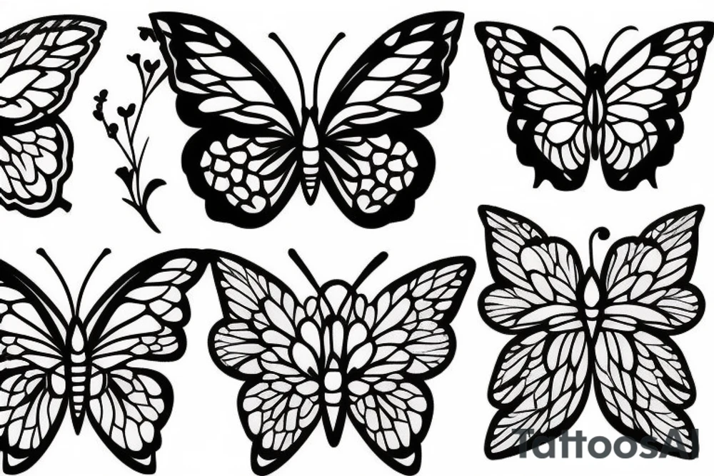 Butterflies with cherry blossoms tattoo idea