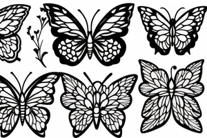 Butterflies with cherry blossoms tattoo idea