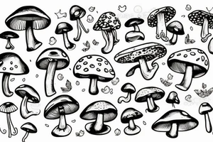Mushroom with fairy wings tattoo idea