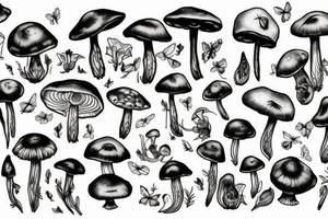 Mushroom with fairy wings tattoo idea