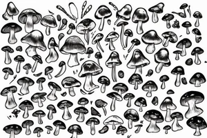 Mushroom with fairy wings tattoo idea