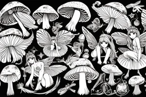 Mushroomfairy wings tattoo idea