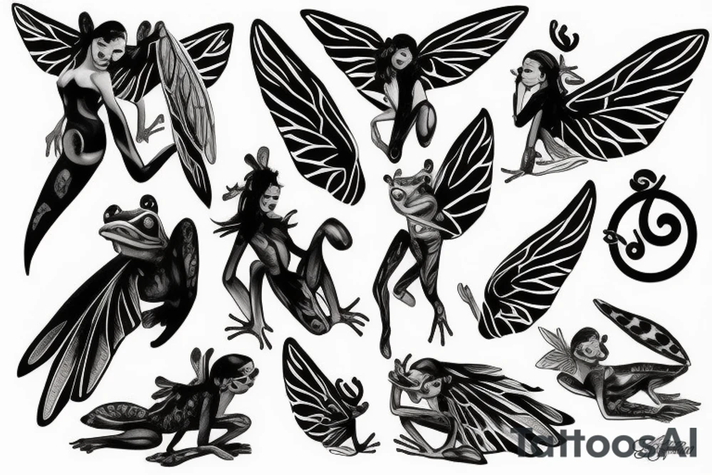 Frogfairy wings tattoo idea
