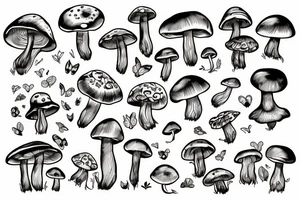 A mushroom with fairy wings tattoo idea