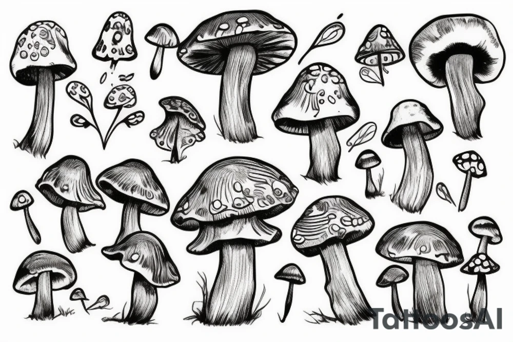 A mushroom with fairy wings tattoo idea