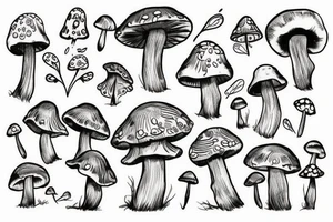 A mushroom with fairy wings tattoo idea