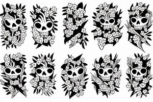 Ghost with flowers in hands tattoo idea