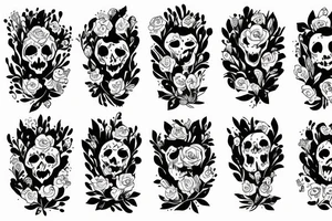 Ghost with flowers in hands tattoo idea