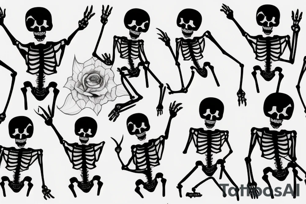 Dancing skeleton tattoo idea