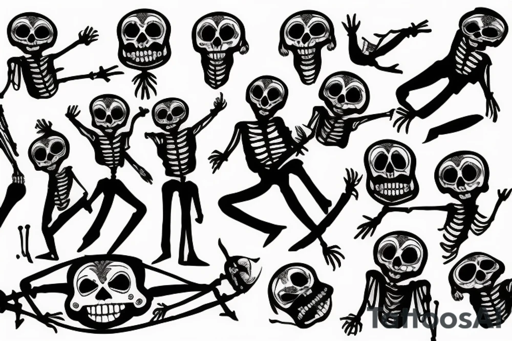 Dancing skeleton tattoo idea