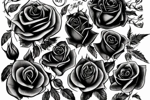 a dark filled out rose vertically, at the bottom a hand which is barely touching the rose tattoo idea