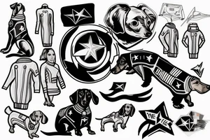 dachshund wearing star trek uniform tattoo idea