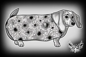 dachshund wearing firefly sweater tattoo idea