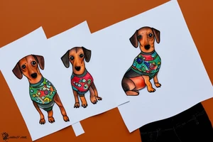 dachshund wearing firefly sweater tattoo idea