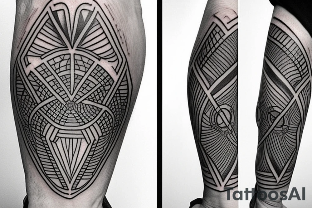 I want two tattoos, one on each tricep. I want them to represent 2 sides to life, in a line drawing style about the elements. tattoo idea