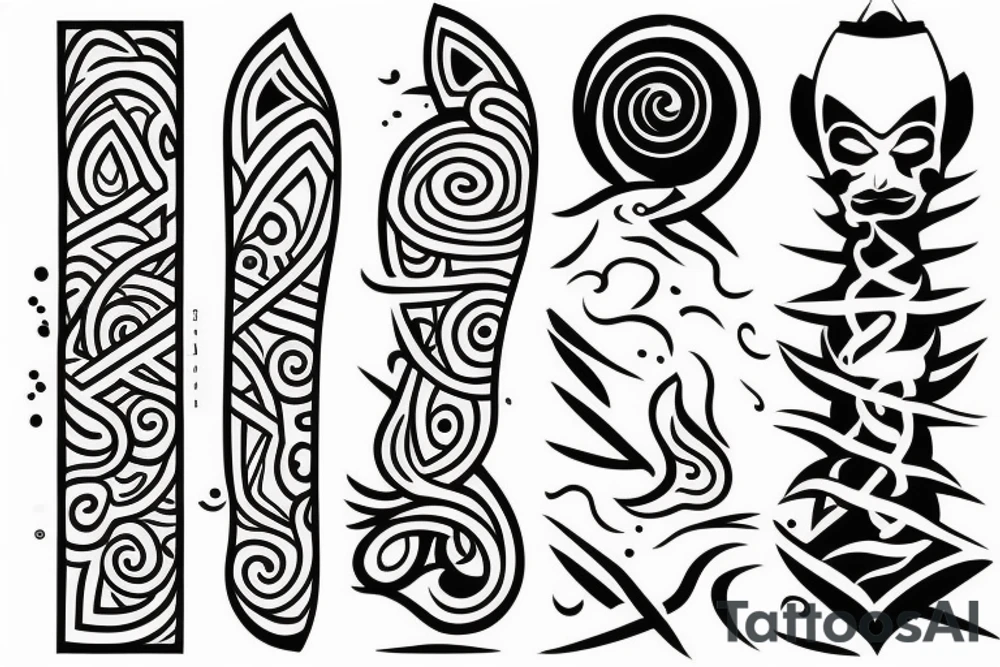 The four elements, about 5 cm for the back of the tricep. tattoo idea