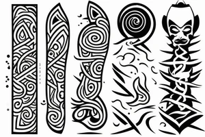 The four elements, about 5 cm for the back of the tricep. tattoo idea