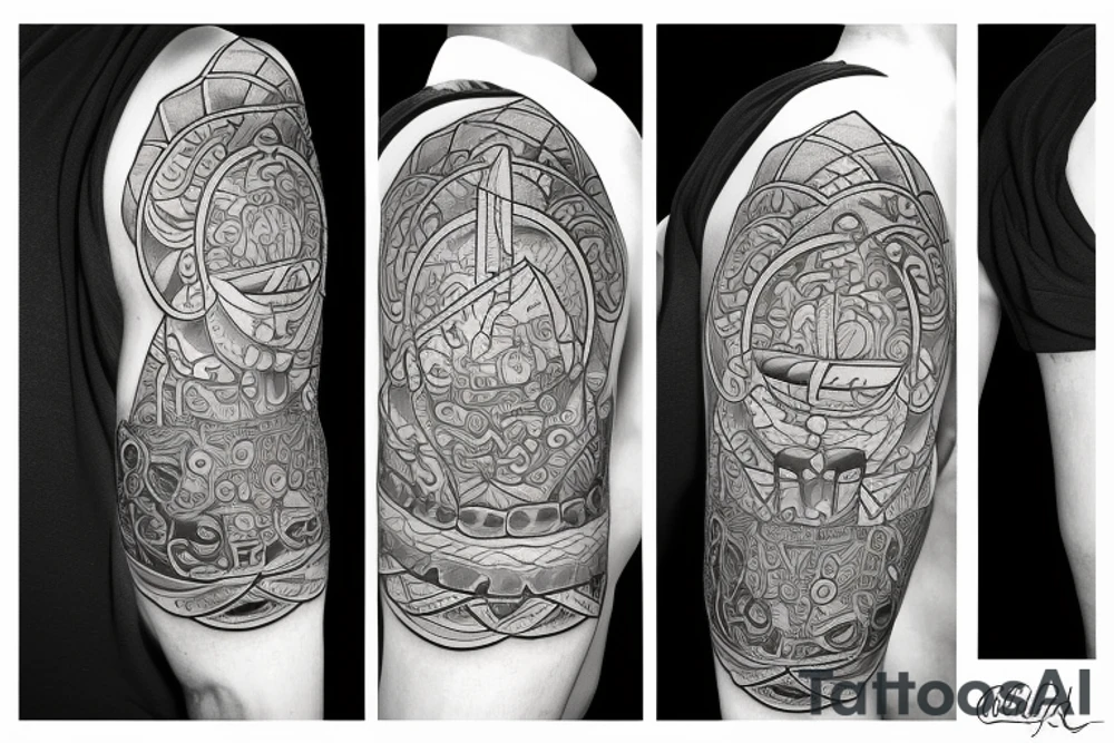 The four elements, about 5 cm for the back of the tricep. tattoo idea