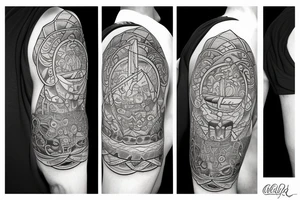 The four elements, about 5 cm for the back of the tricep. tattoo idea