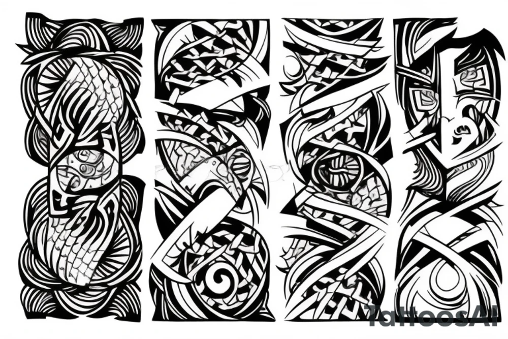 The four elements, about 5 cm for the back of the tricep. tattoo idea