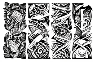 The four elements, about 5 cm for the back of the tricep. tattoo idea
