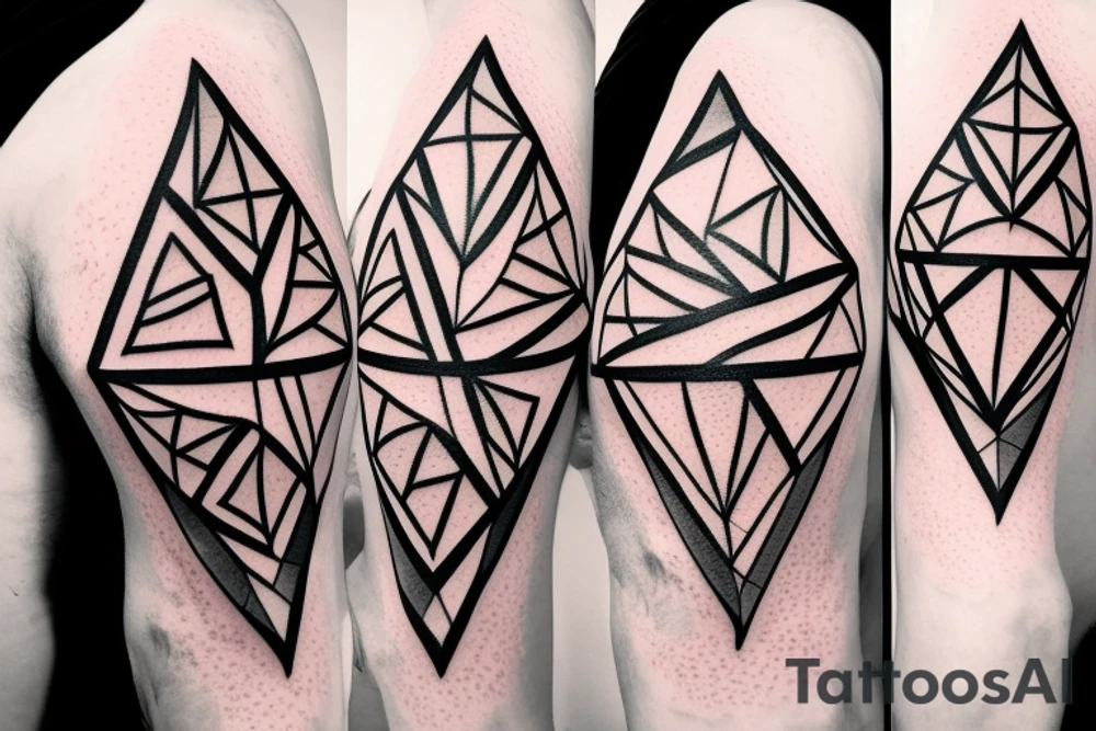 The four elements in a triangle shape, about 5 cm for the back of the tricep. Not much ink and quite small. tattoo idea
