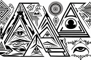 A pyramid with a third eye that symbolizes healing and spiritual awakening tattoo idea