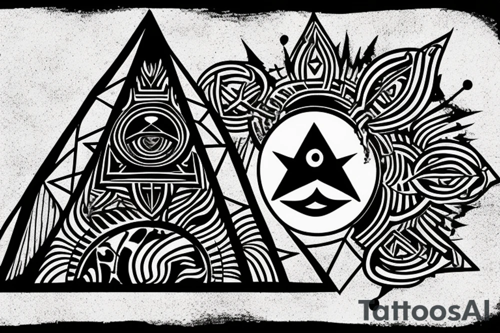A pyramid with a third eye that symbolizes healing and spiritual awakening tattoo idea