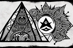 A pyramid with a third eye that symbolizes healing and spiritual awakening tattoo idea