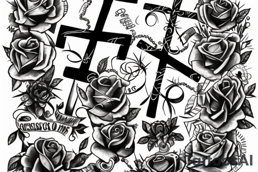 cross on the stomach tattoo idea
