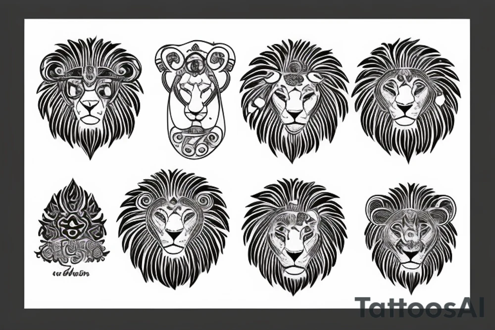 Bio hacking with a round lion tattoo idea