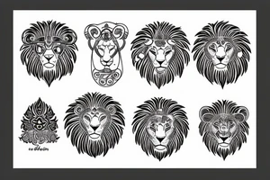 Bio hacking with a round lion tattoo idea