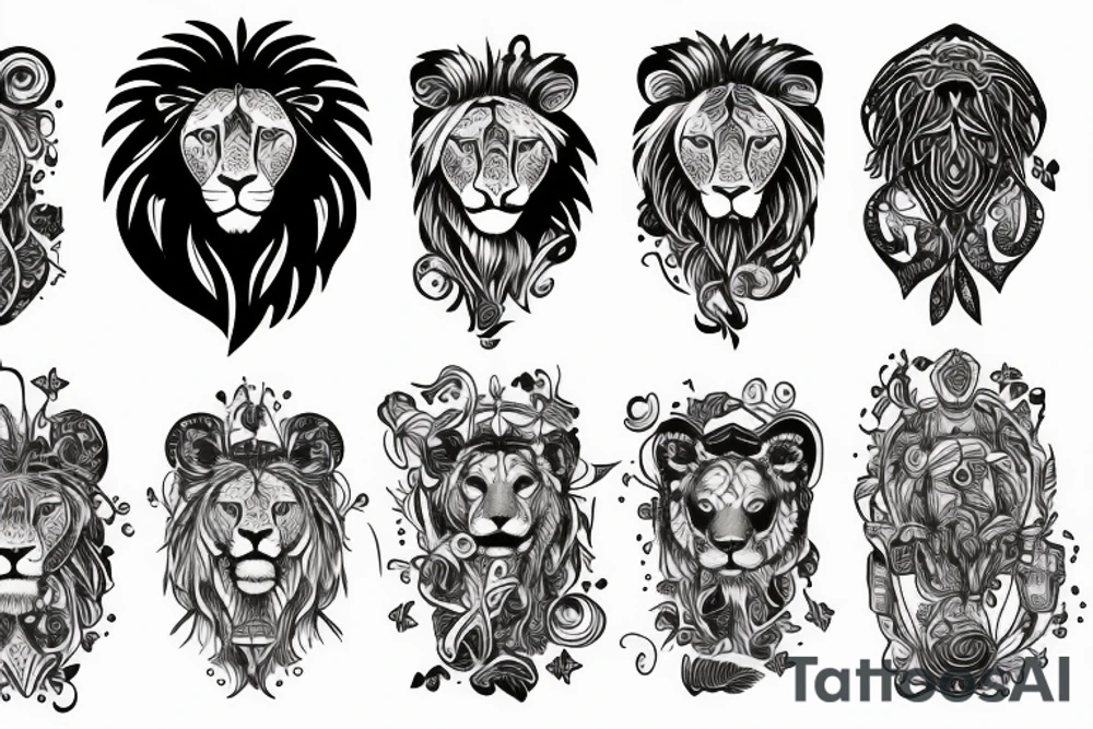 Bio hacking In the lion's mane tattoo idea