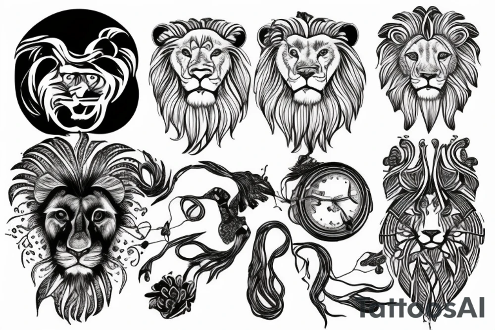 Bio hacking In the lion's mane tattoo idea