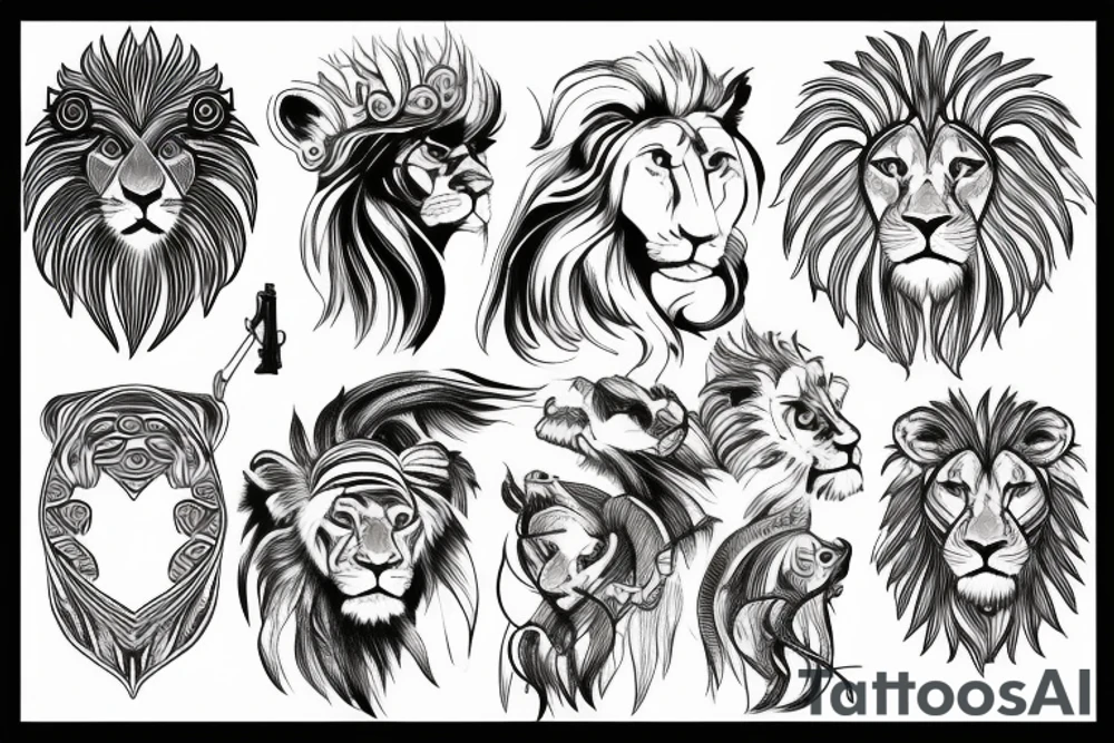 Bio hacking In the lion's mane tattoo idea