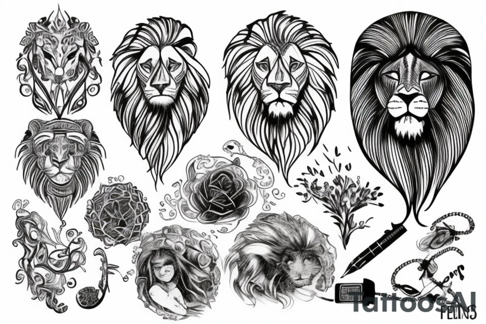 Bio hacking In the lion's mane tattoo idea