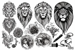 Bio hacking In the lion's mane tattoo idea