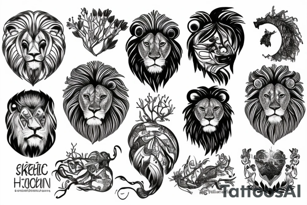 Bio hacking In the lion's mane tattoo idea