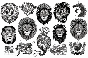 Bio hacking In the lion's mane tattoo idea