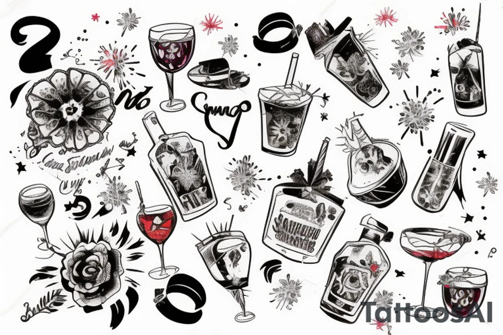 Sangria, fireworks and Miami tattoo idea