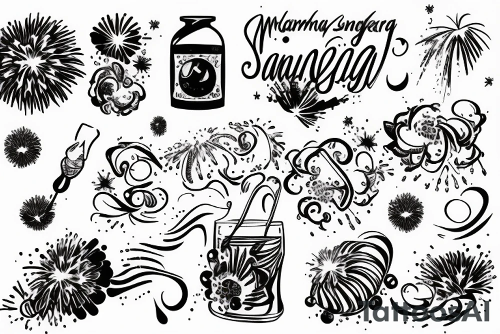 Sangria, fireworks and Miami tattoo idea