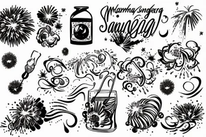 Sangria, fireworks and Miami tattoo idea