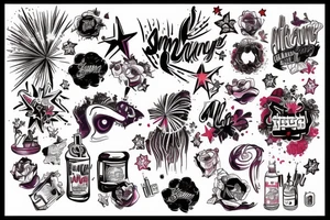 A single image combing Sangria, fireworks and Miami tattoo idea