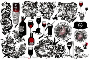 A single image combining Sangria, fireworks and Miami tattoo idea