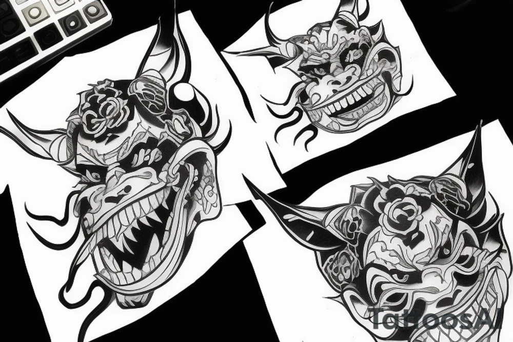hannya mask tattoo idea