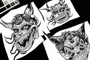 hannya mask tattoo idea