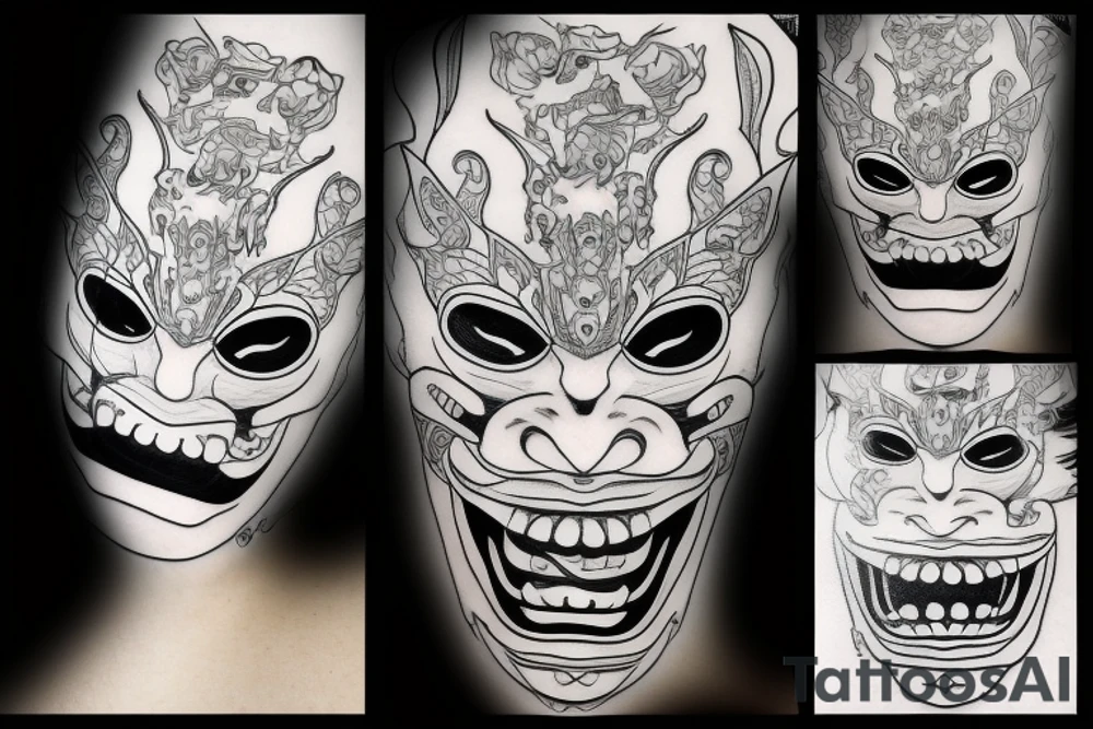 hannya mask tattoo idea