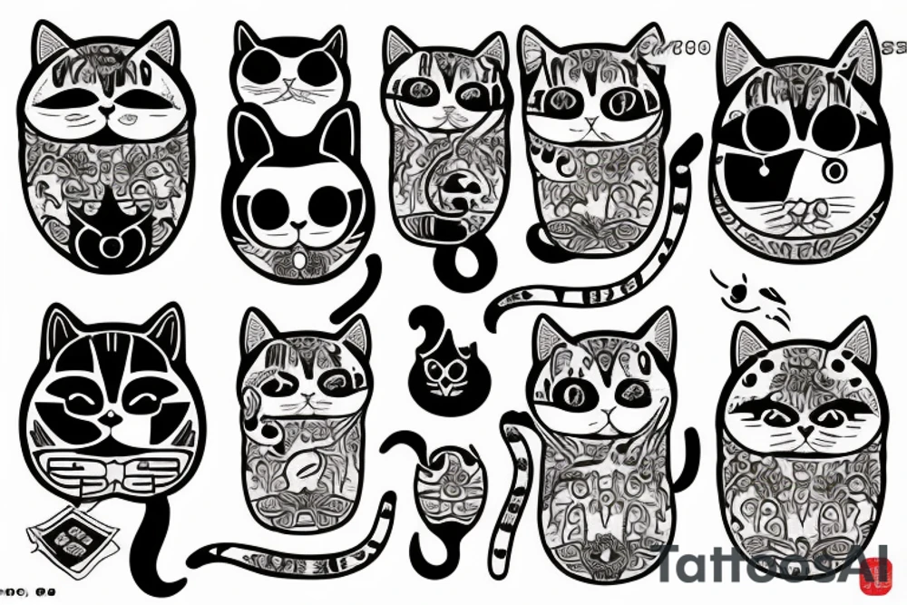 money cat tattoo idea